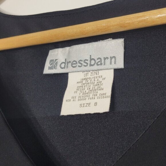 Dressbarn Women's Black Flowing Sleeve Evening V-neck Cocktail Dress Size 8 - Picture 5 of 9